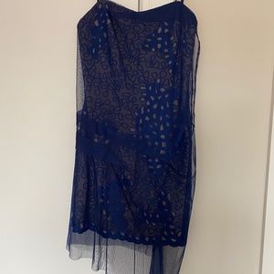 BCBG MAXAZRIA Runway Cocktail Lace Strapless Dress. Size 0